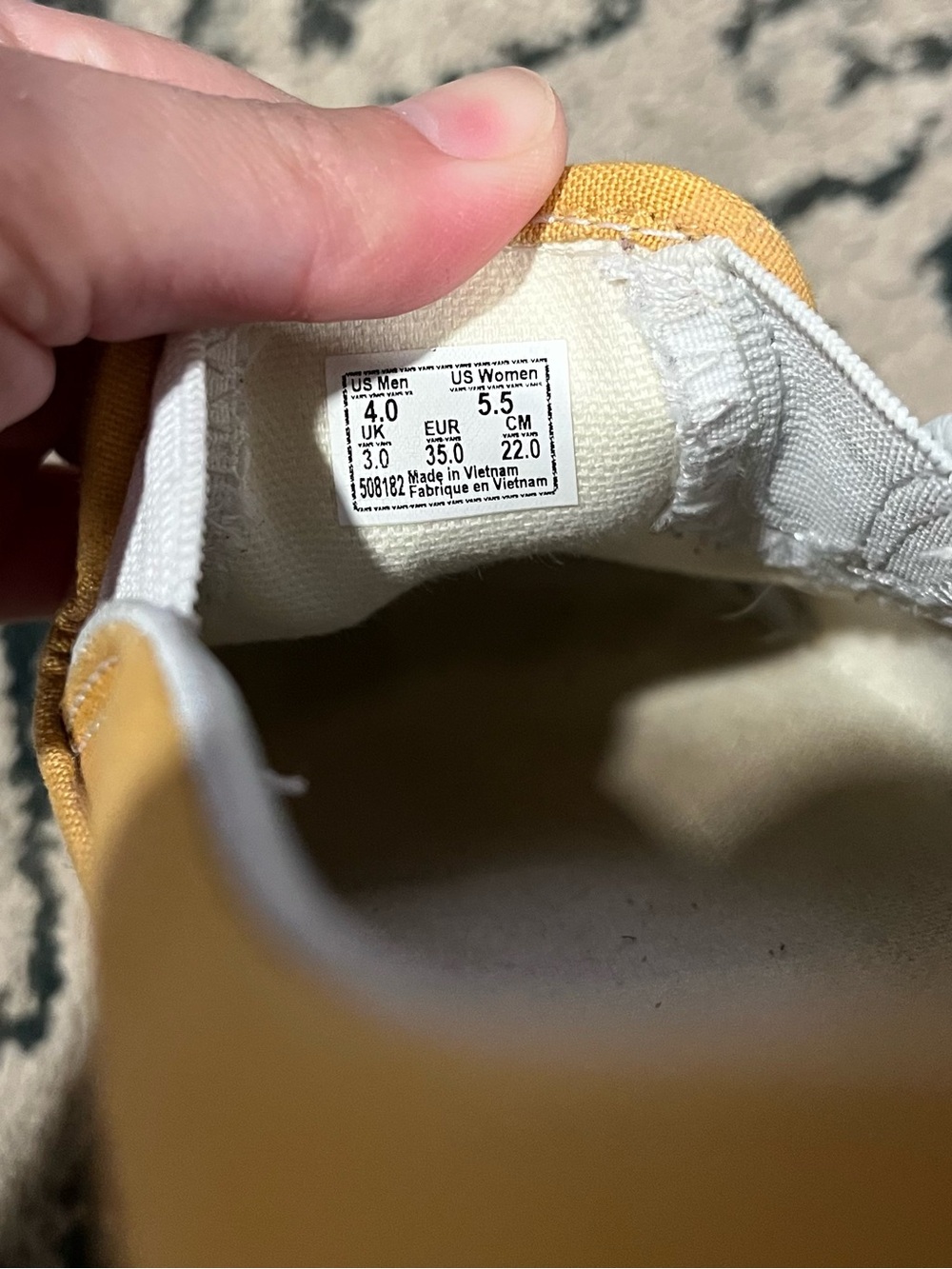 Vans Yellow Checkerboard Sneakers Size 5.5 Women’s or Size 4 Men - Picture 8 of 8